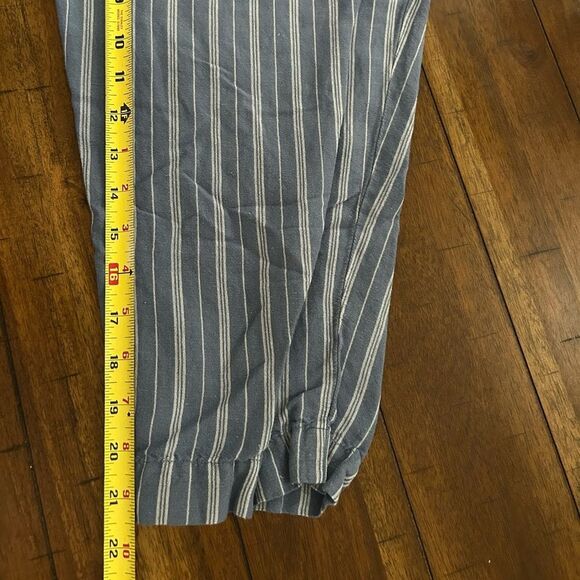 Madewell Blue Linen-Blend Track Trousers in Stripe Size Medium style MD211 - Picture 6 of 14
